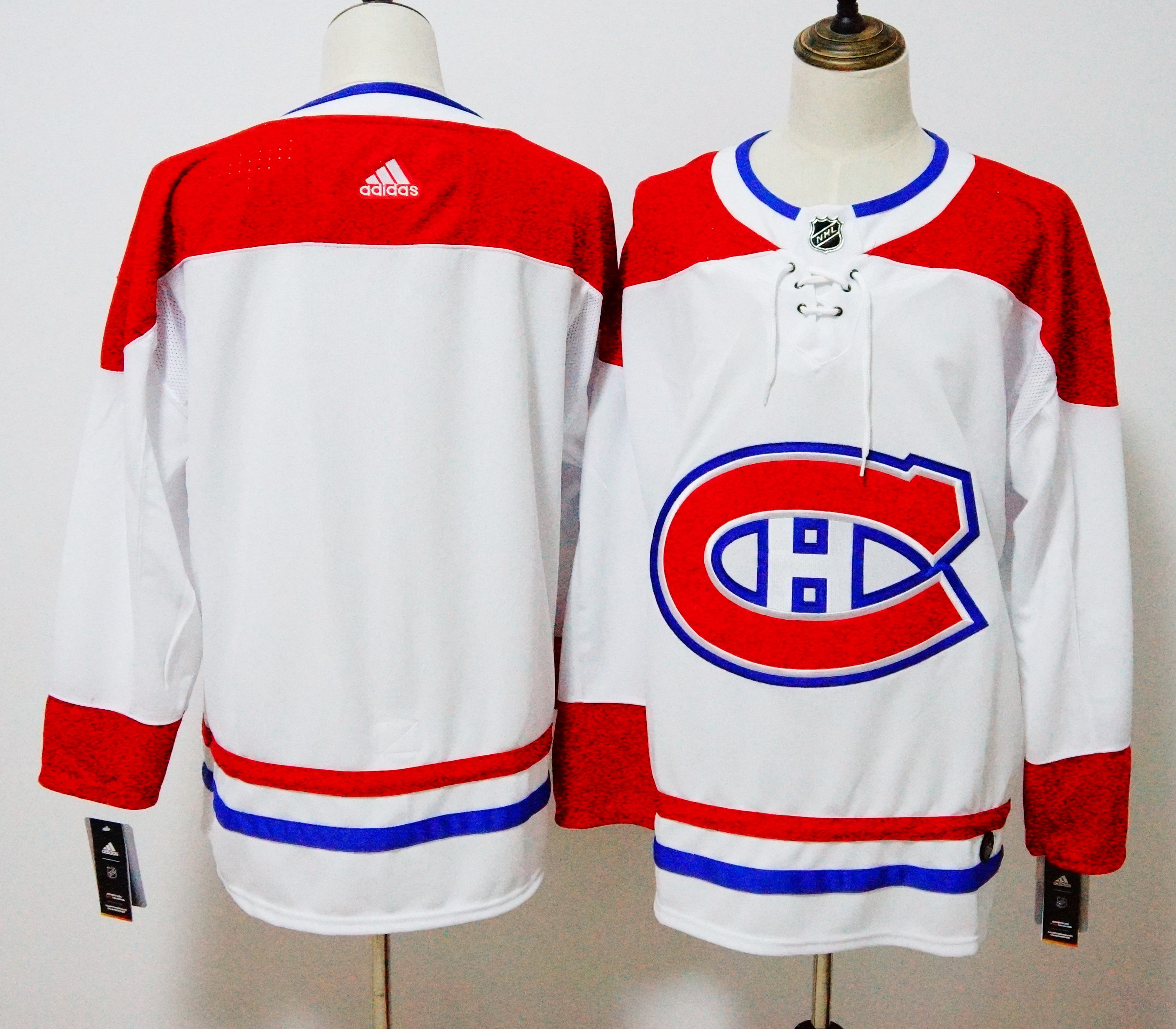 Men Montreal Canadiens Blank White Hockey Stitched Adidas NHL Jerseys